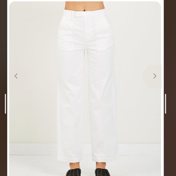 Alex Mill THE HIGH-RISE TWILL TROUSER IN WHITE size 6 - Picture 2 of 9